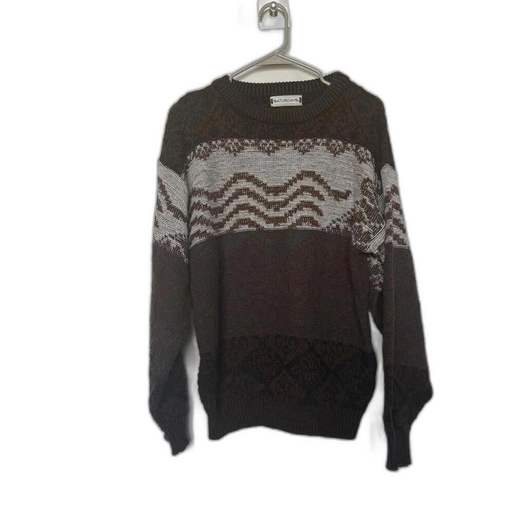 Vintage Men 90s 80s Crewneck Pullover‎ Knit Sweater - Picture 2 of 4